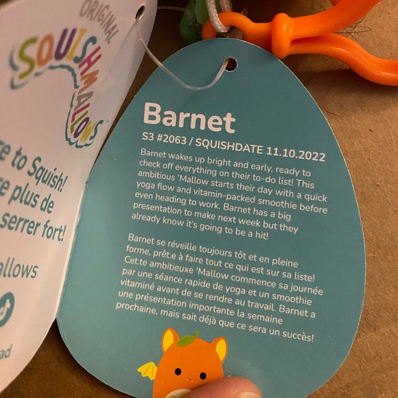 NWT Barnet the fruit bat clip Squishmallow - Picture 5 of 5